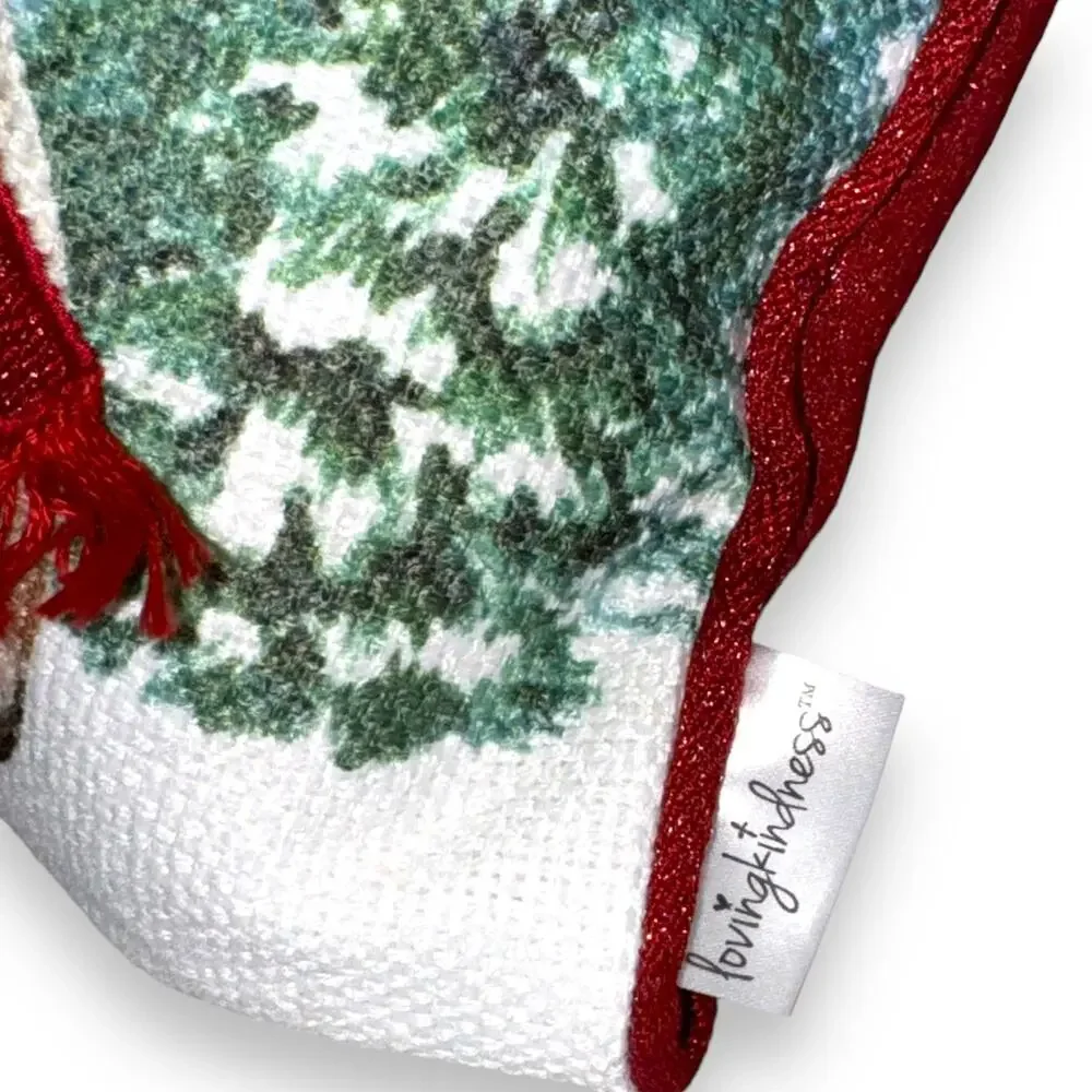 Holiday Santa Winter Cats Embroidered Pillow Loving Kindness 24